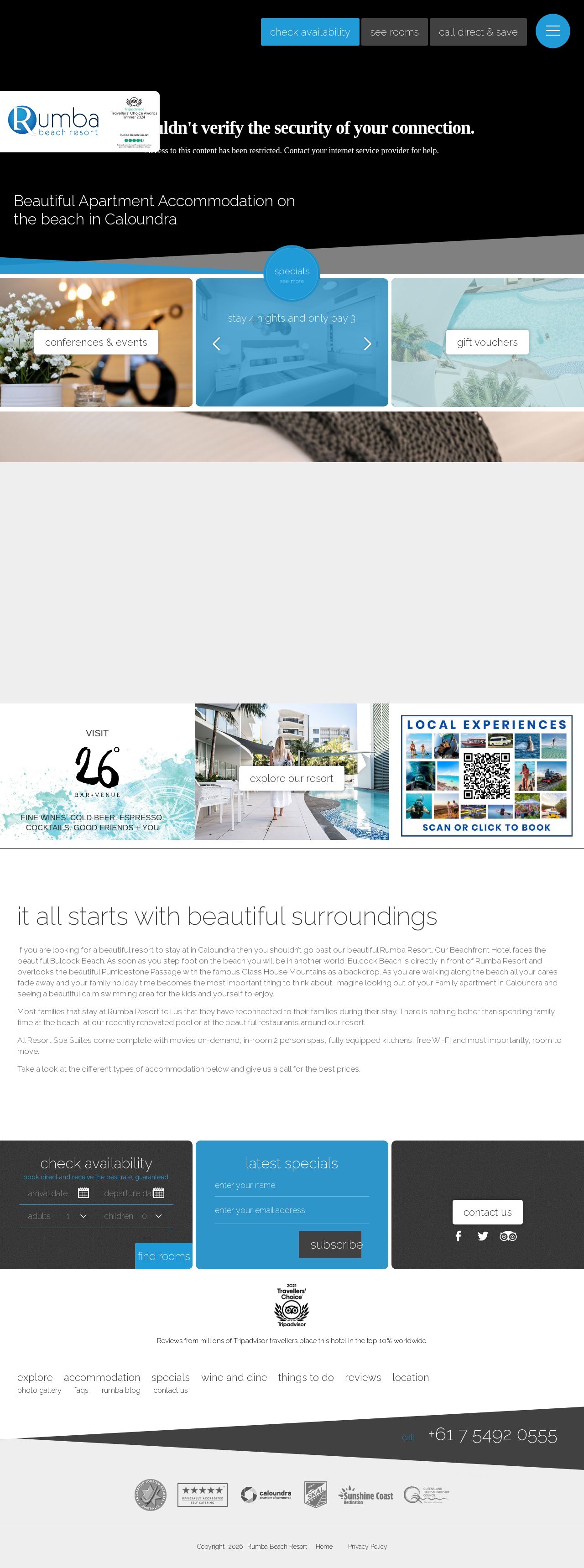 Accommodation Caloundra website