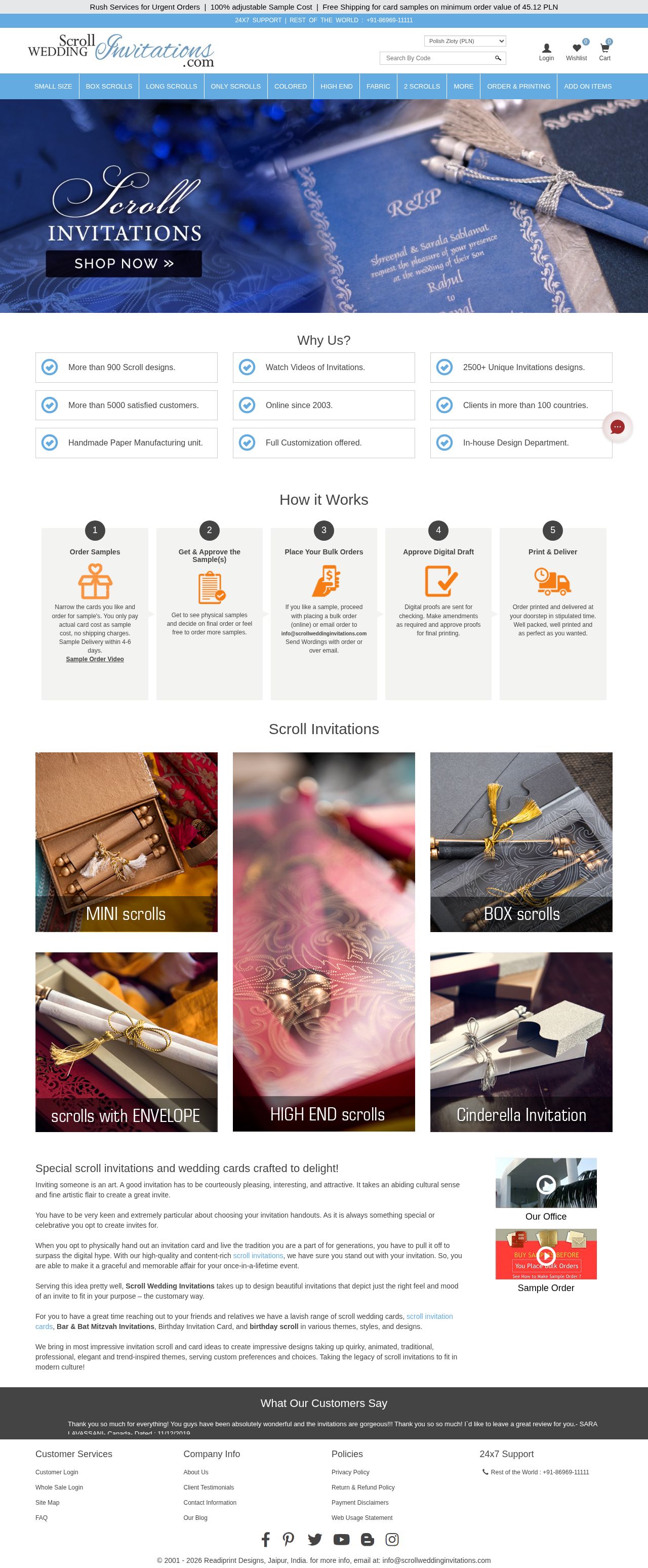 Scroll Wedding Invitations website