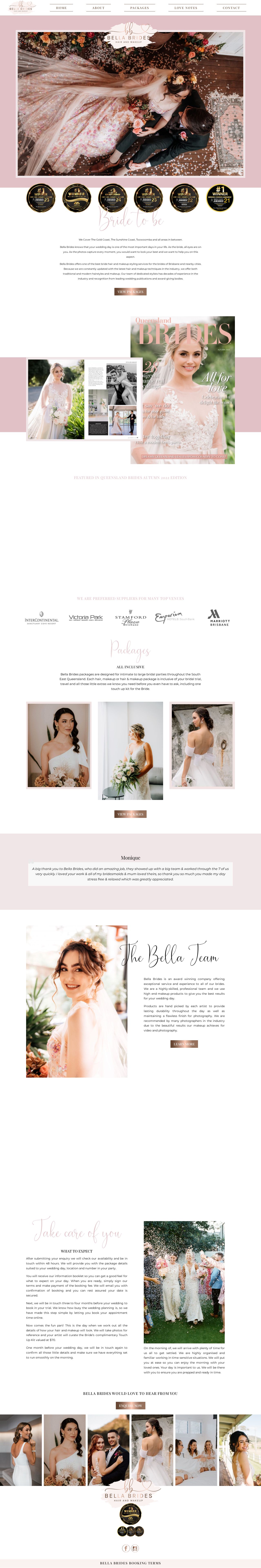 Wedding hair and makeup Brisbane website