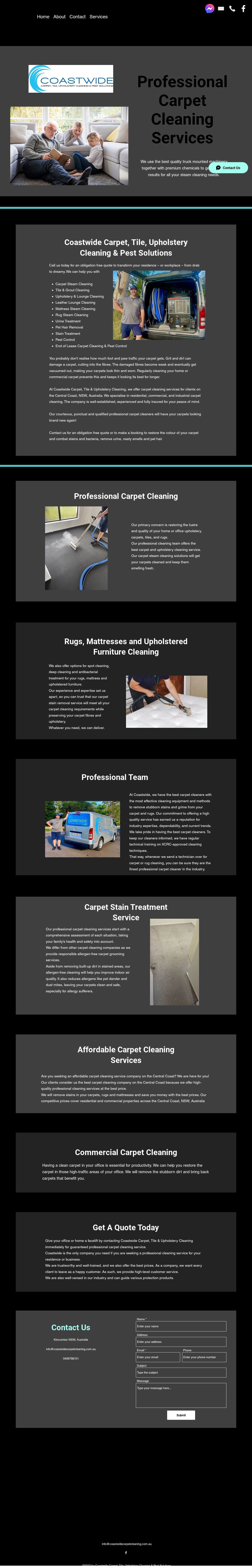 Coastwide Carpet Cleaning website