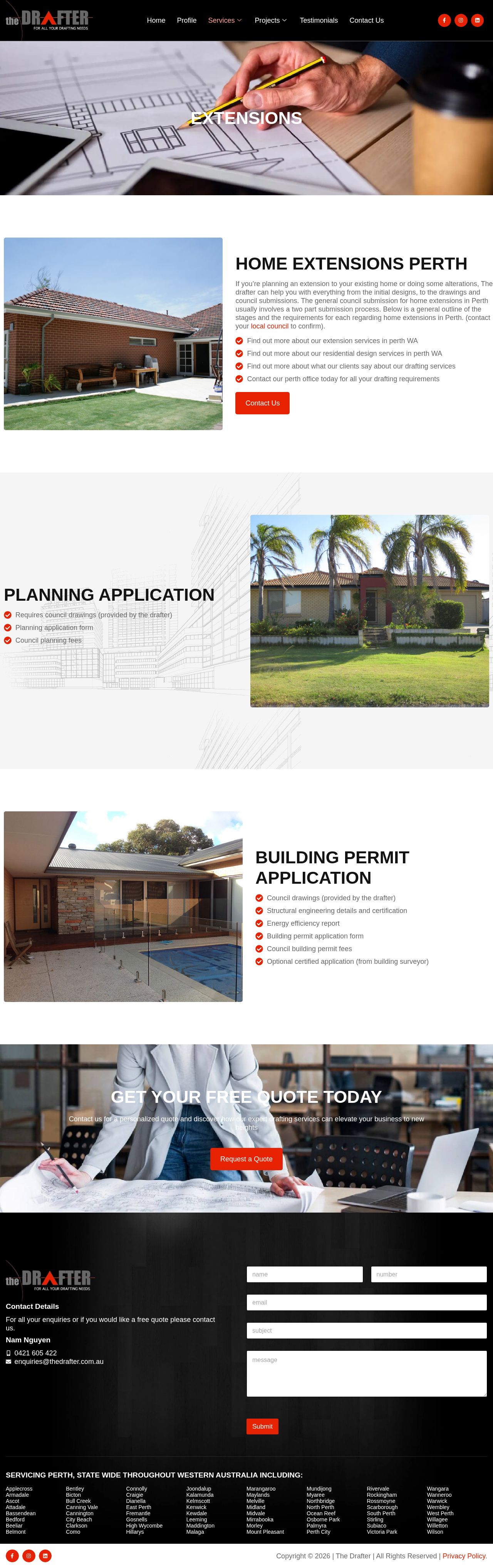 Home Extensions Perth website