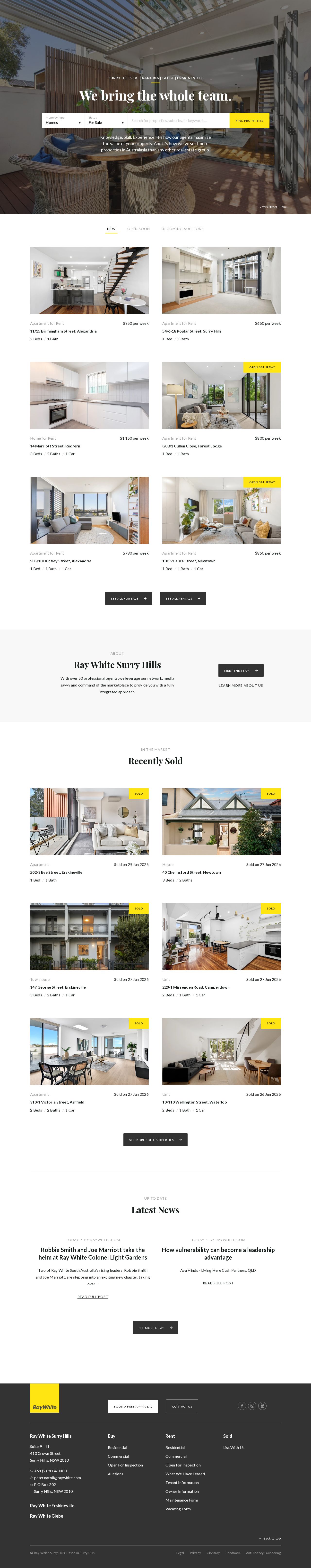 Ray White, Surry Hills website