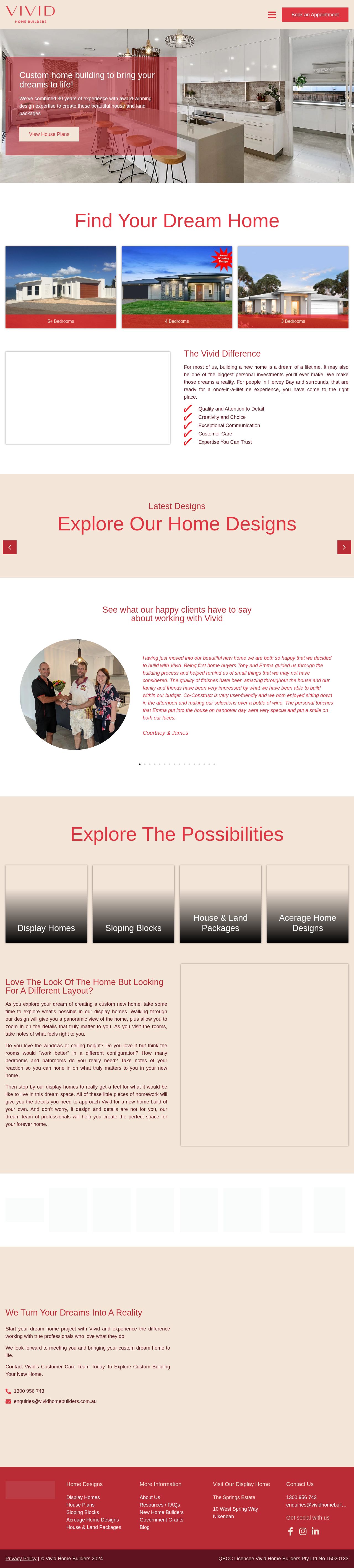 Vivid Home Builders website