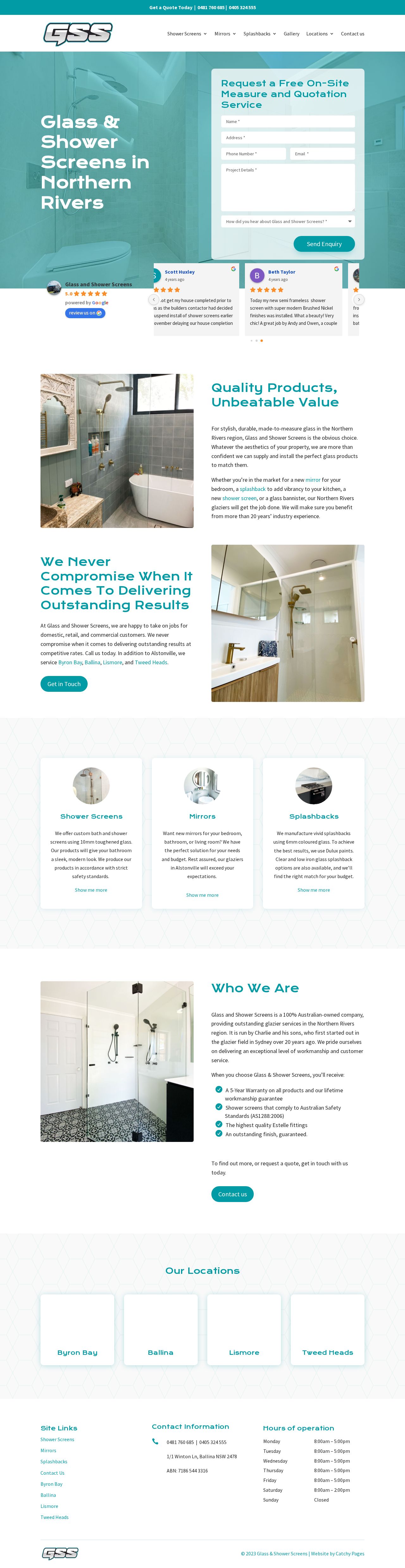 Glass And Shower Screens website