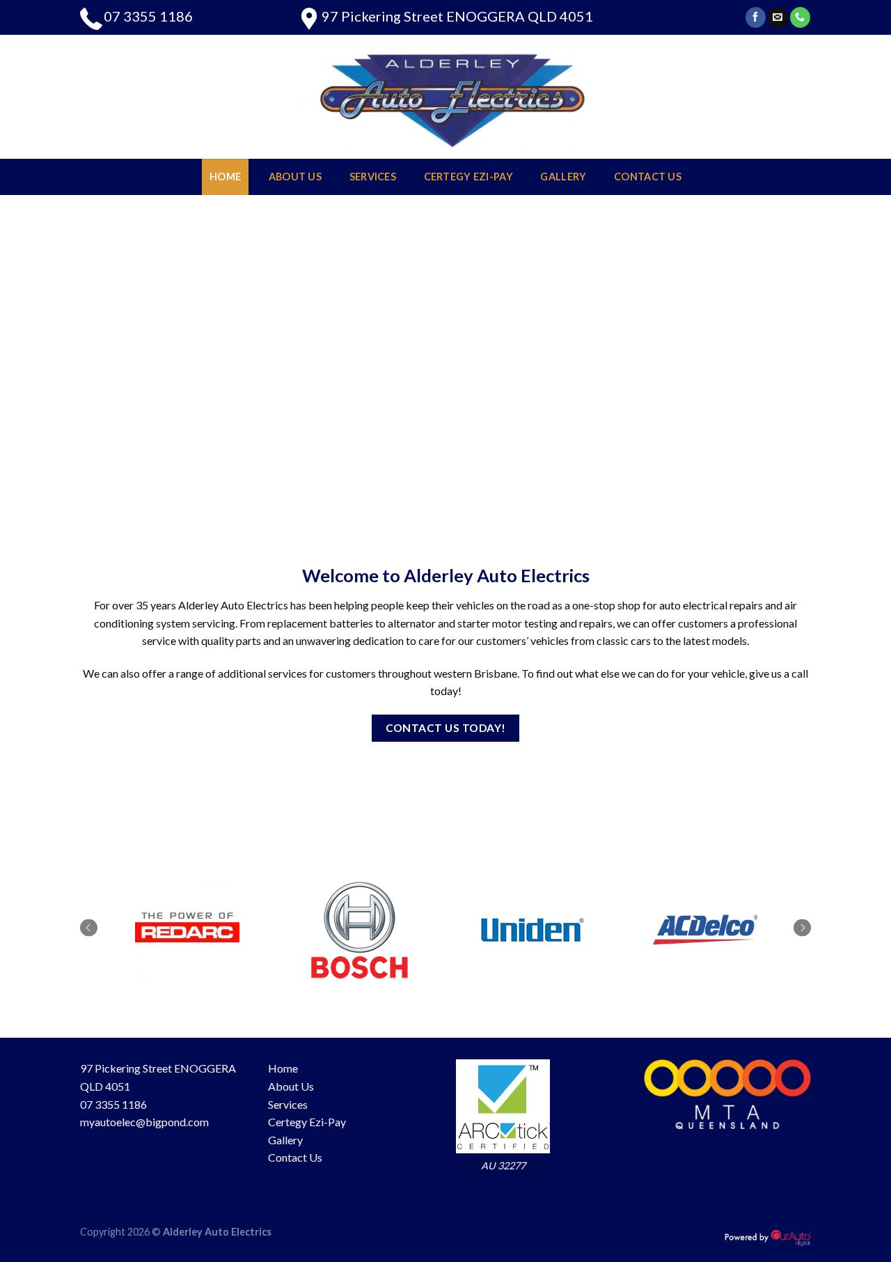 Alderley Auto Electrics PTY Ltd. website