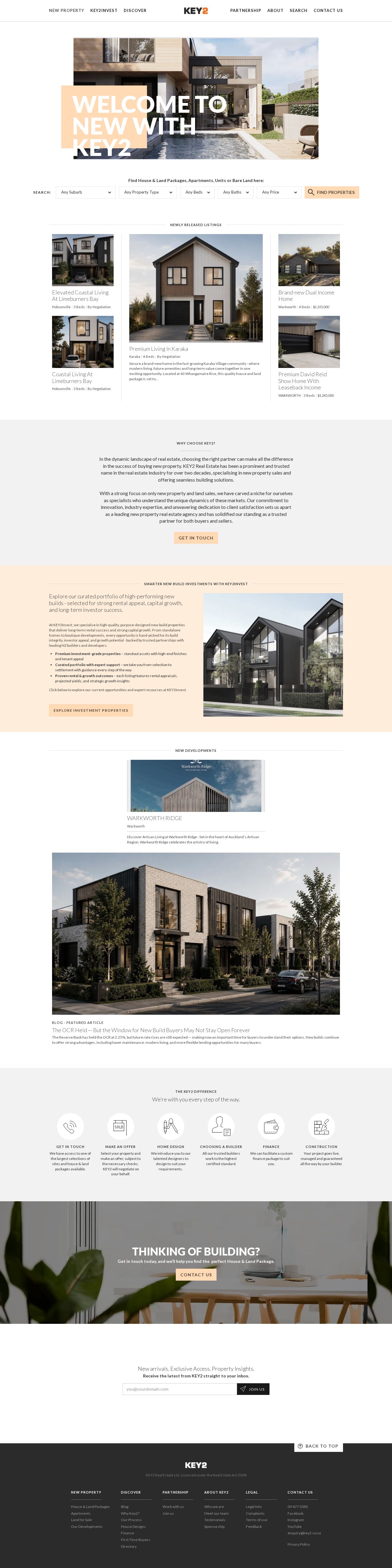 KEY2 The New Property and House Specialists website