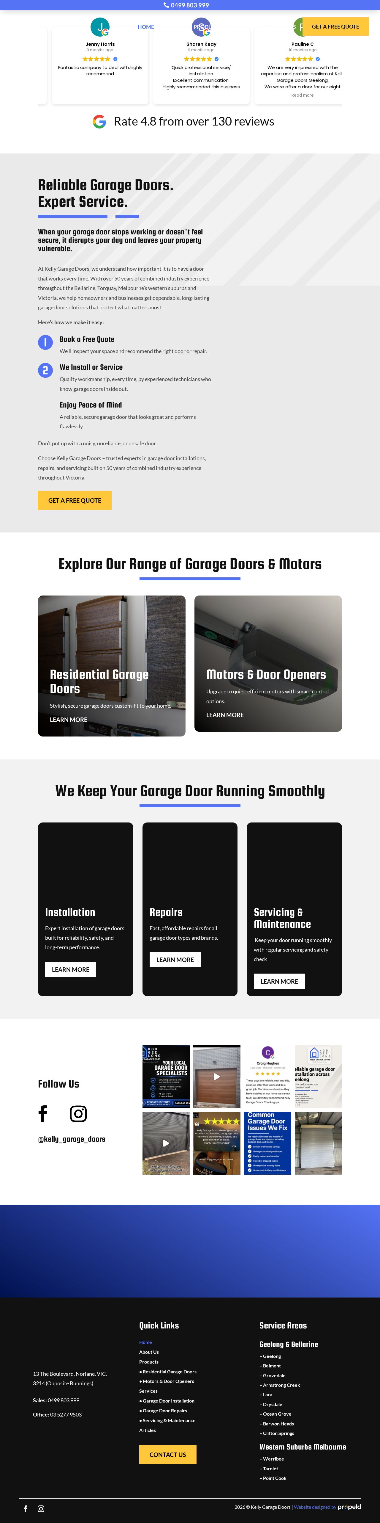Kelly Garage Doors website