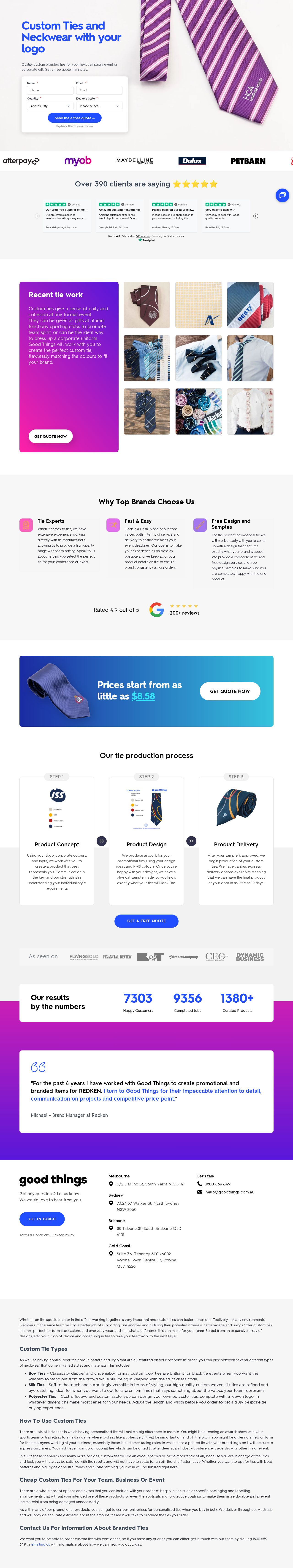 Tiedup Custom website