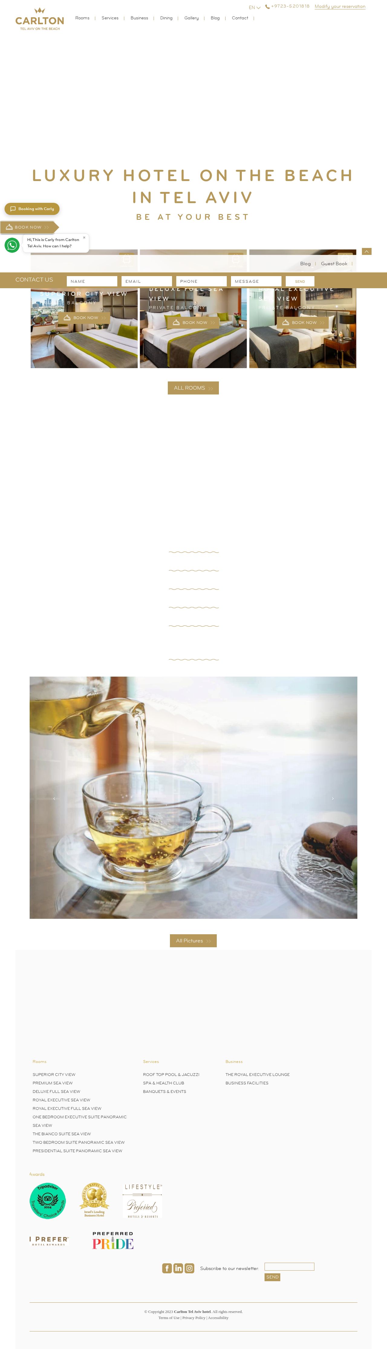 The Carlton Tel Aviv Hotel website