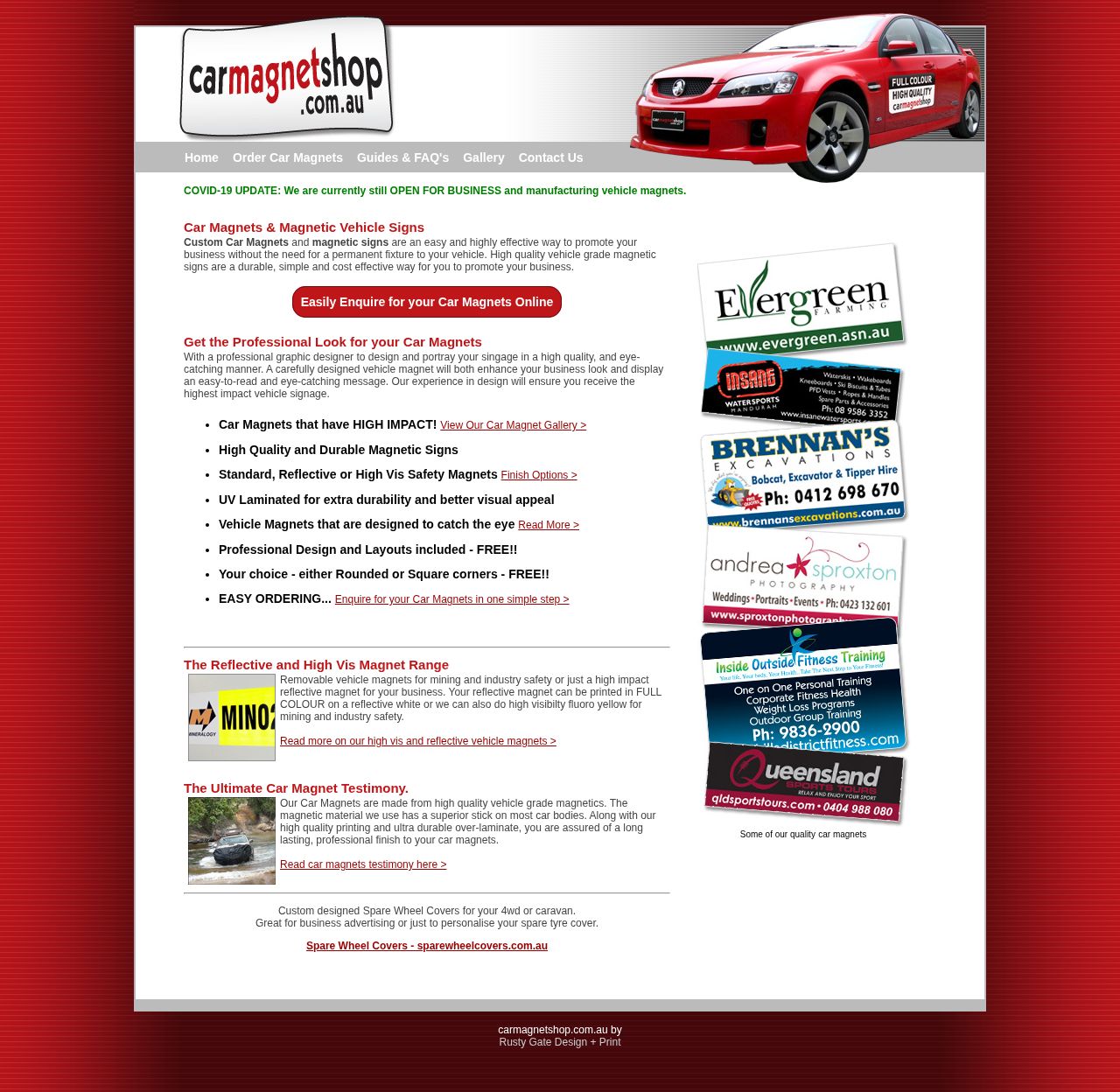 Car Magnet Shop website