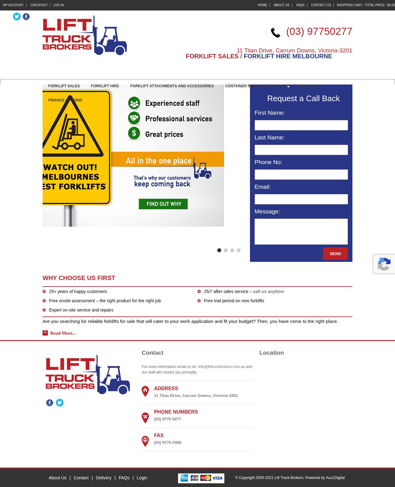 Lift Truck Brokers website
