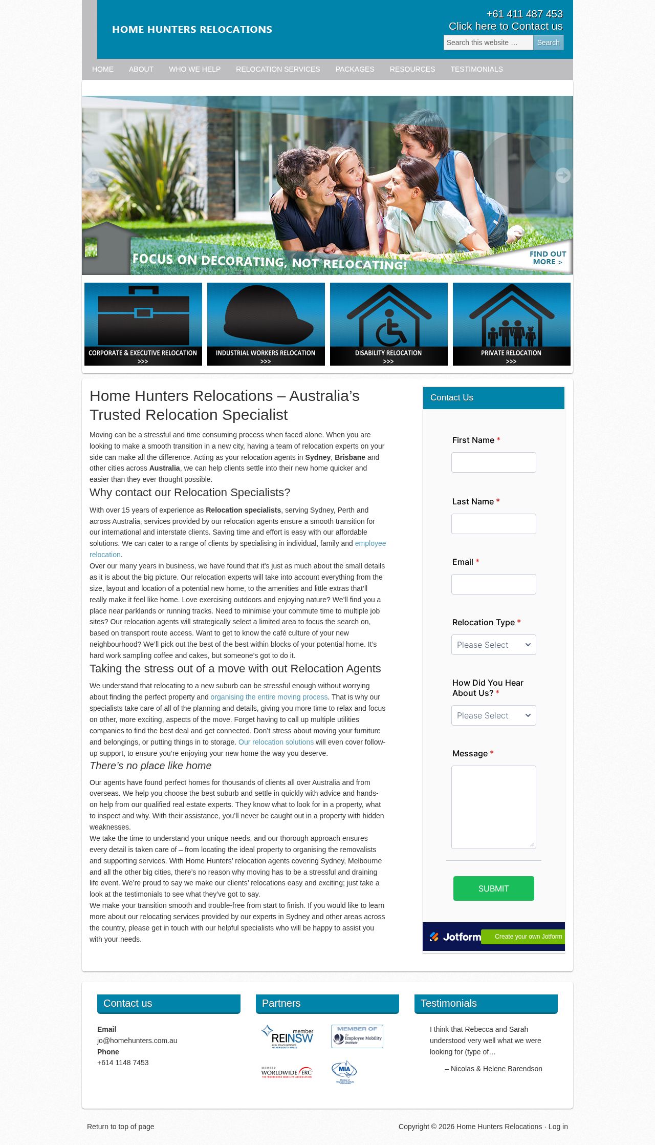 Home Hunters Relocation website