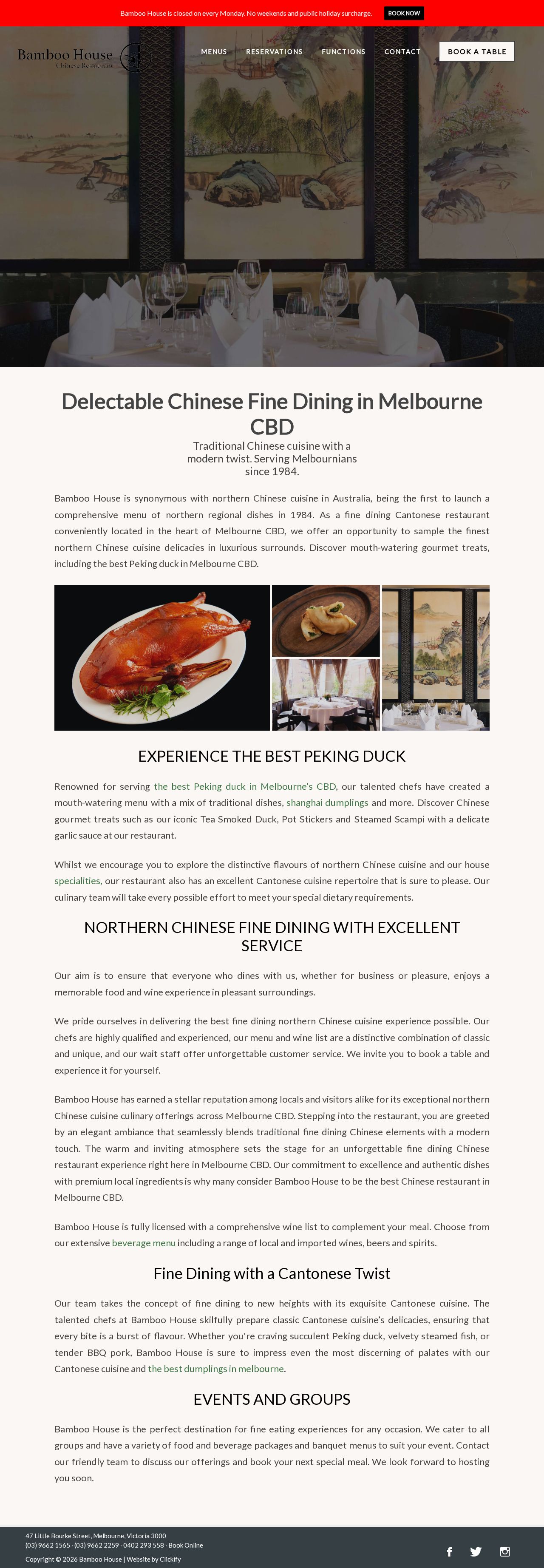 Bamboo House Restaurant website