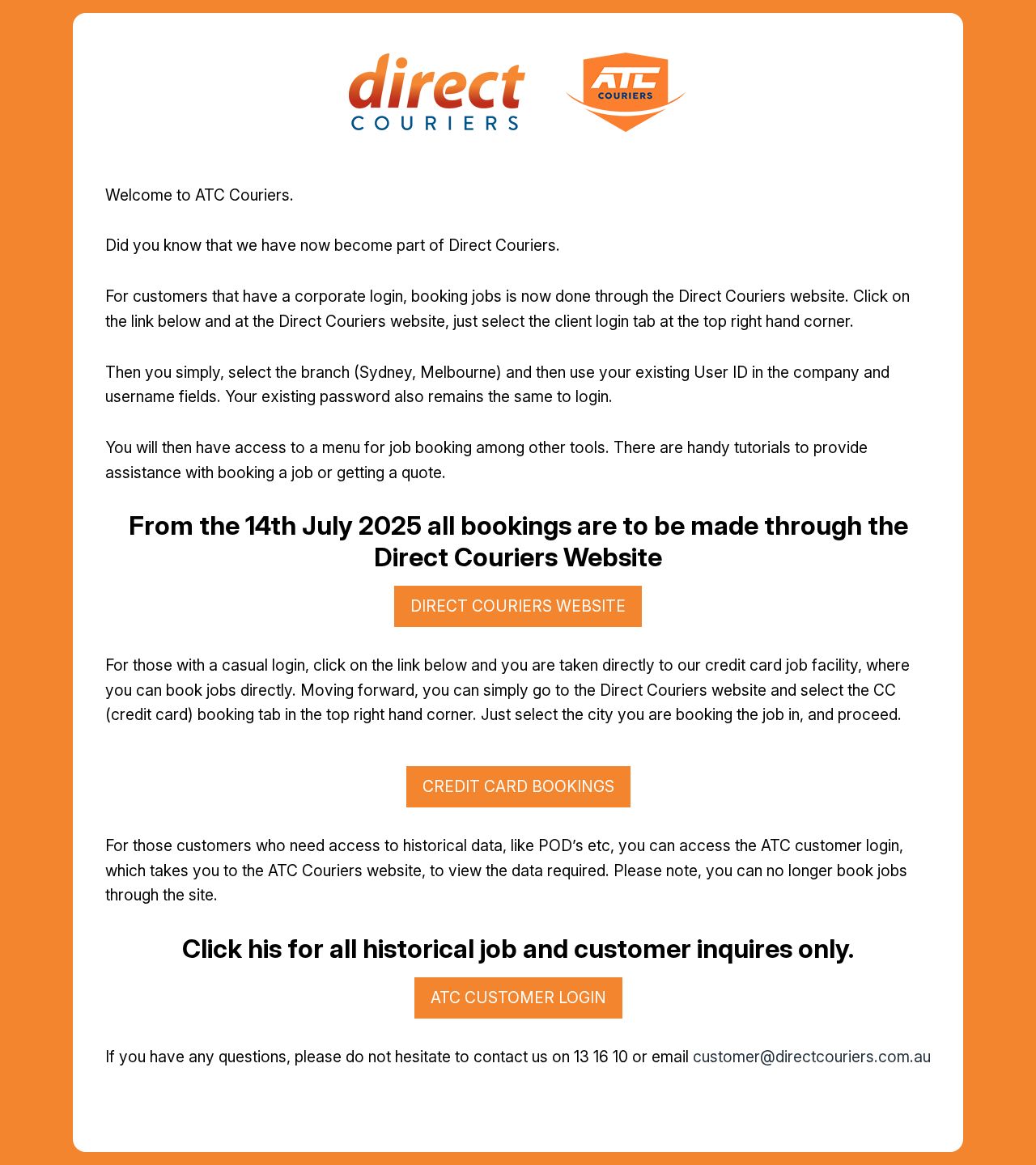 Courier Company Melbourne website