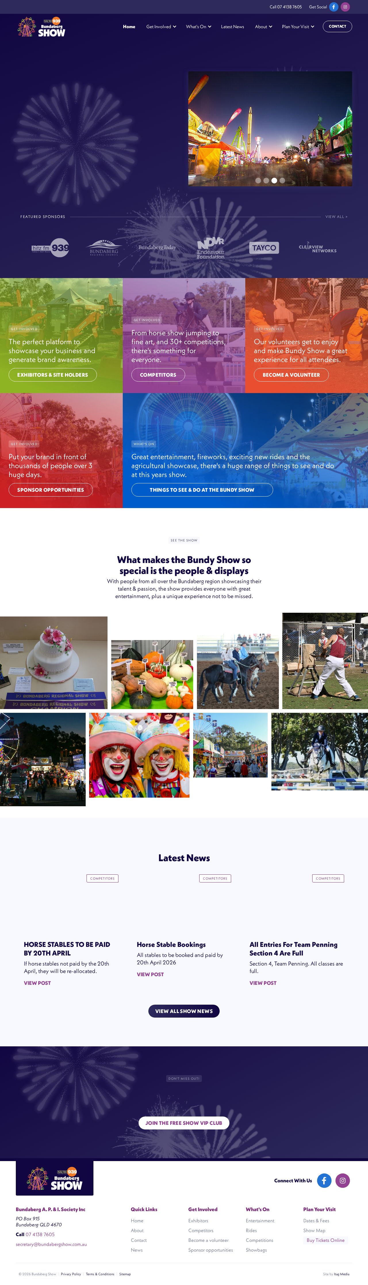 Bundaberg Show Society website