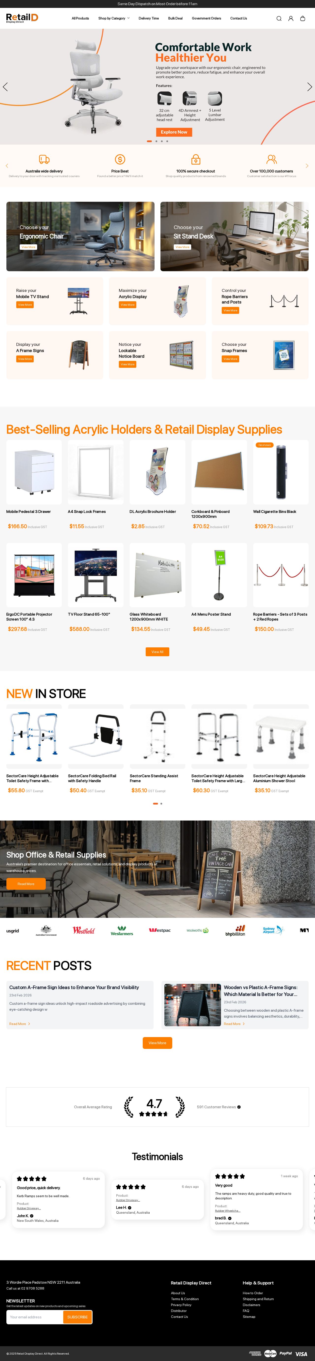 Retail Display Direct website