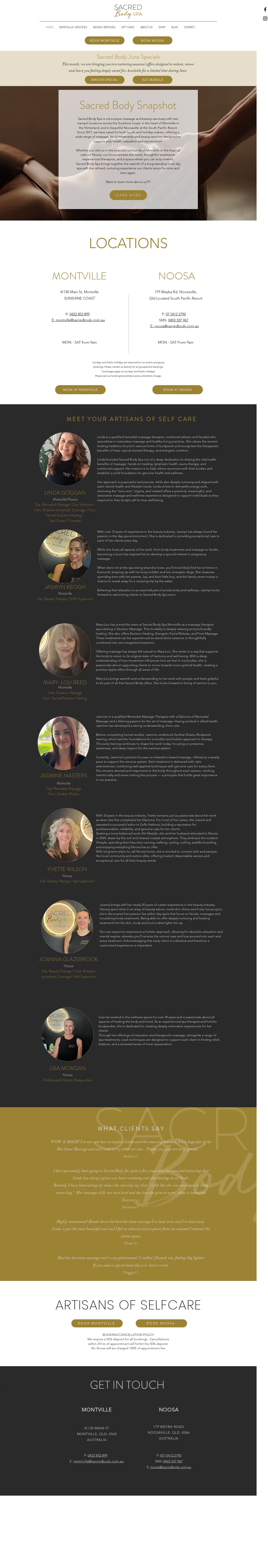 The Noosa Spa website
