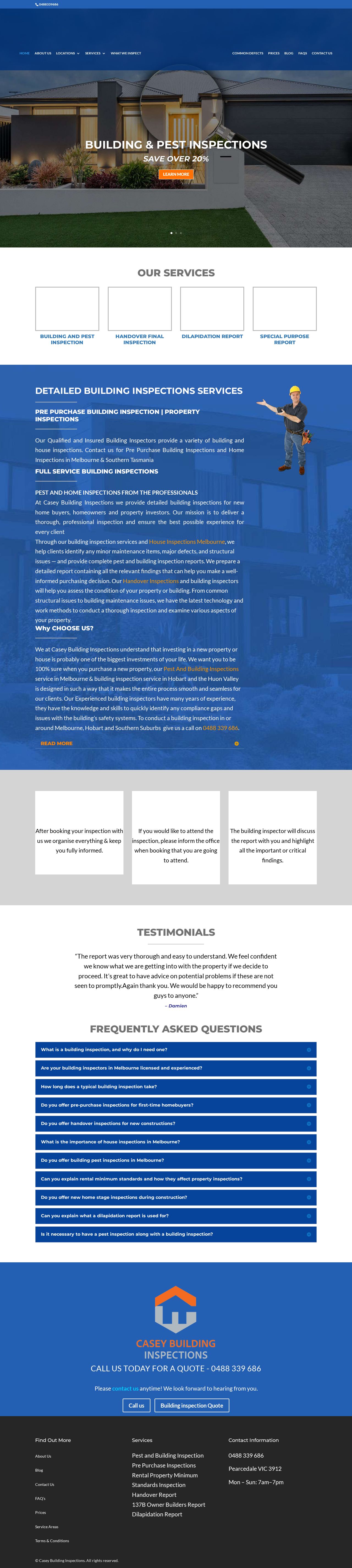 CaseyBuildingInspections website