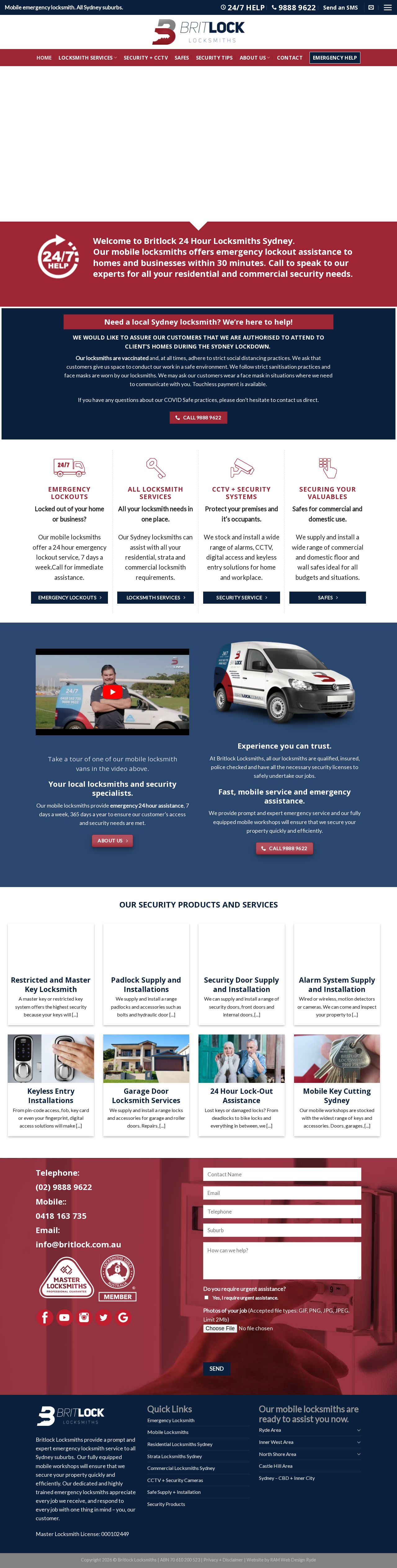 Britlock Locksmiths website