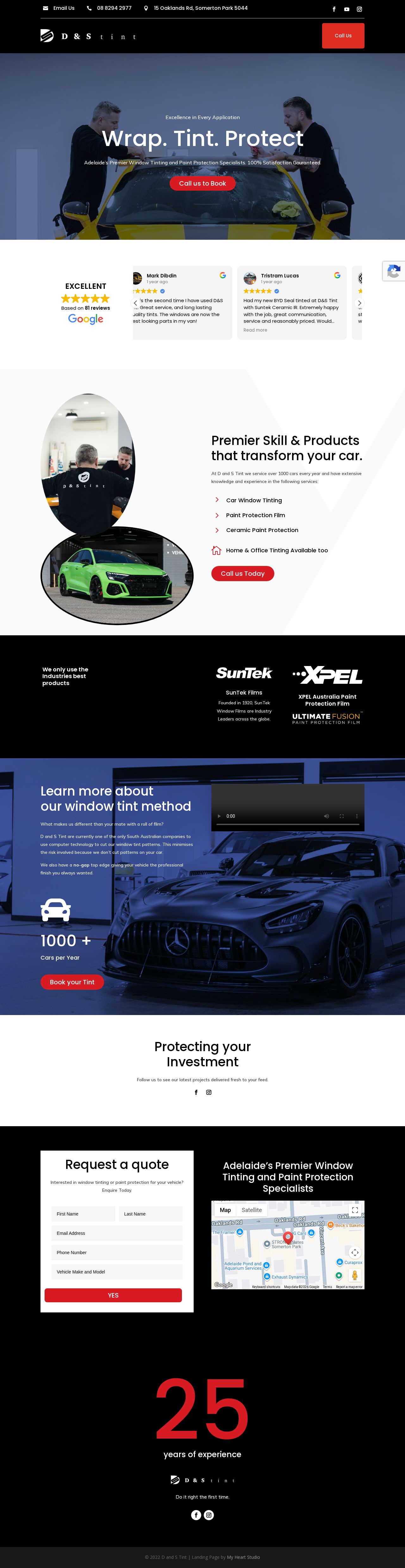 D & S Tint website