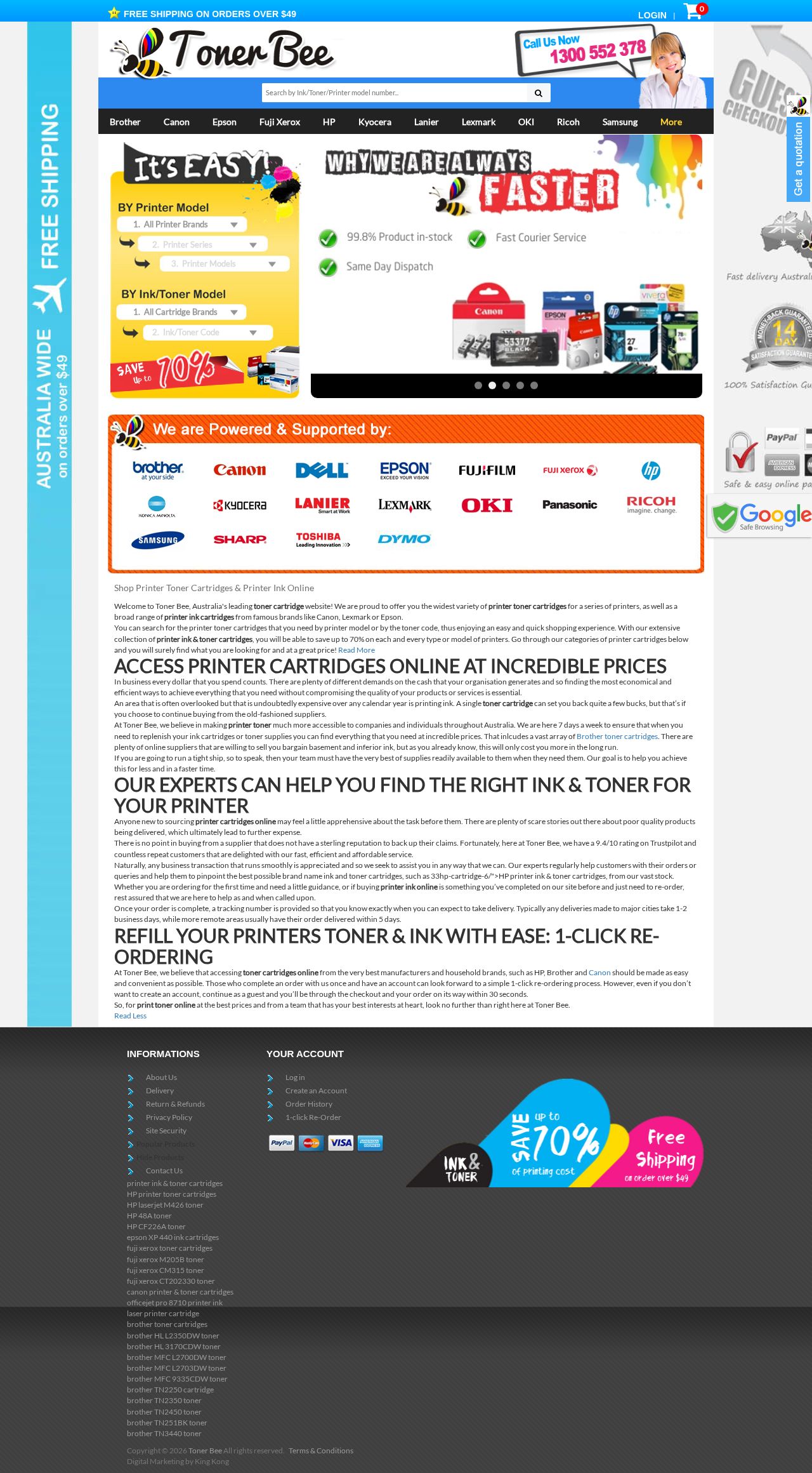 Toner Bee - Australia's Leading Cartridge Site website