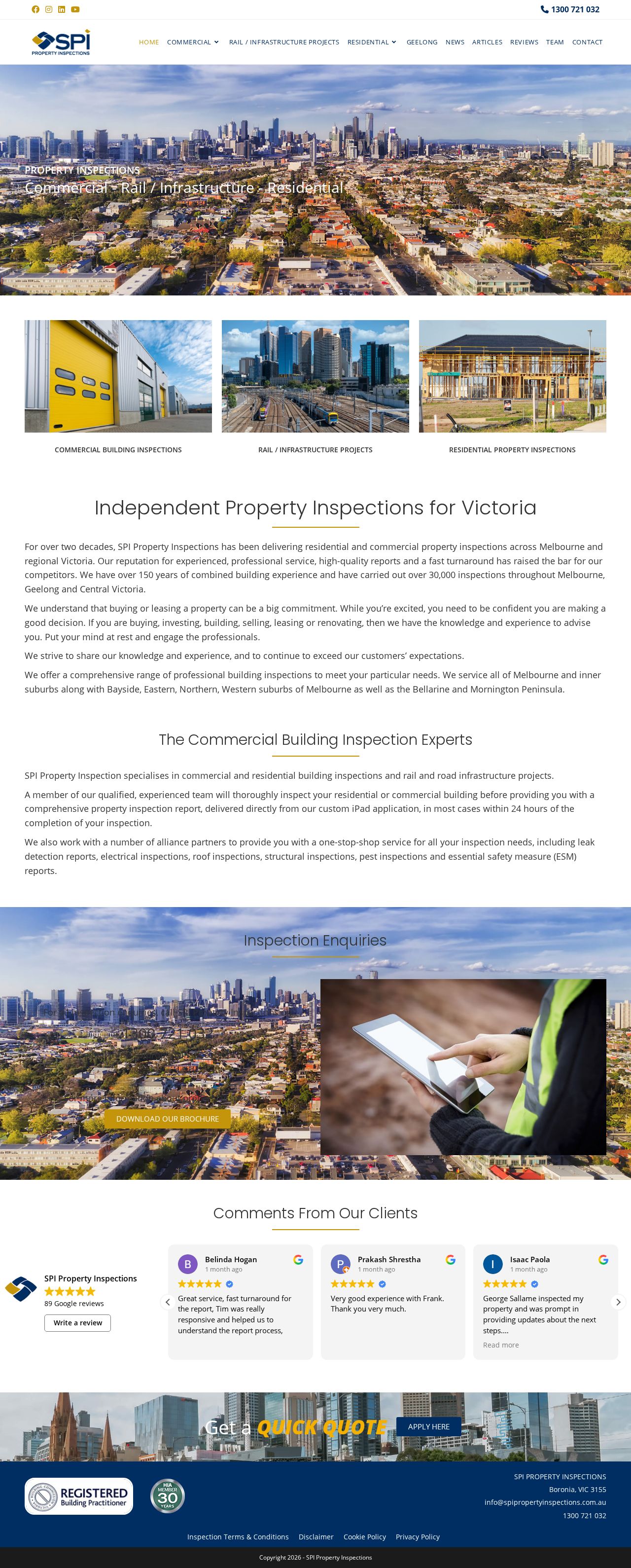 SPI Property Inspections website