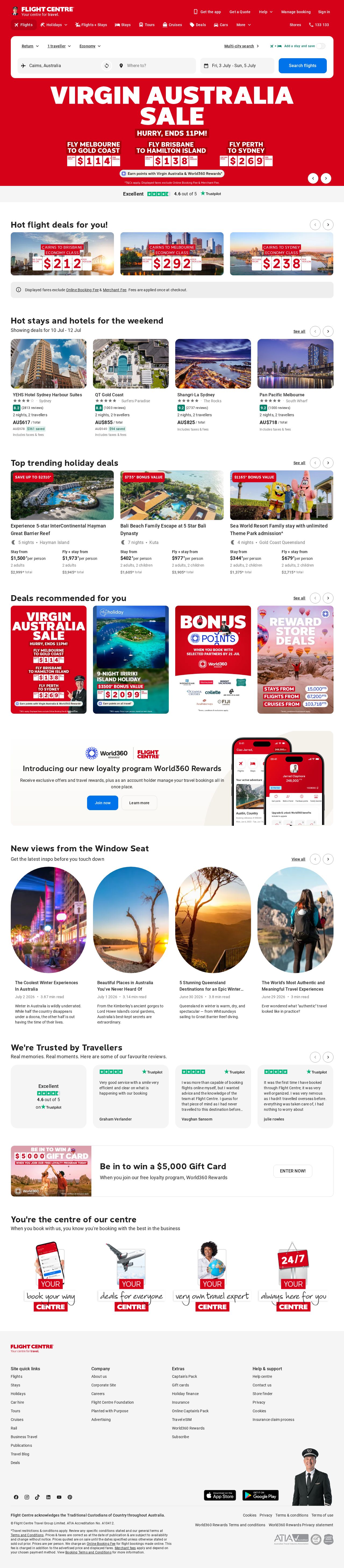 Flight Centre website