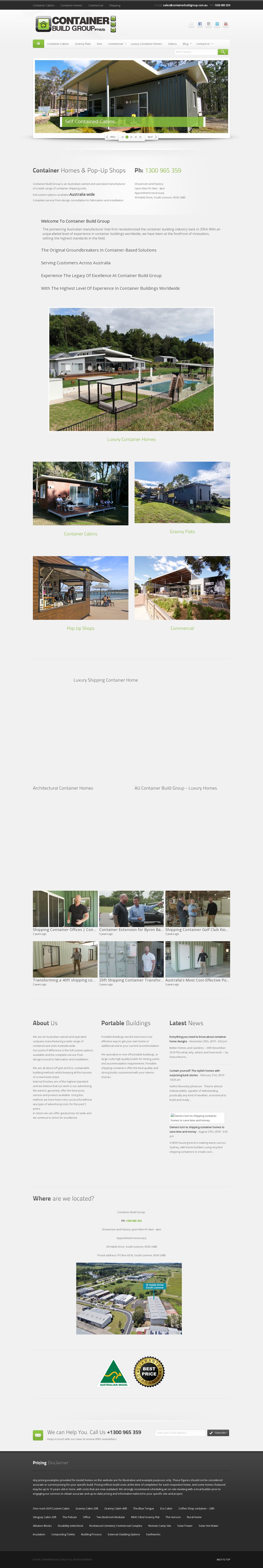 Container Cabins Pty Ltd website