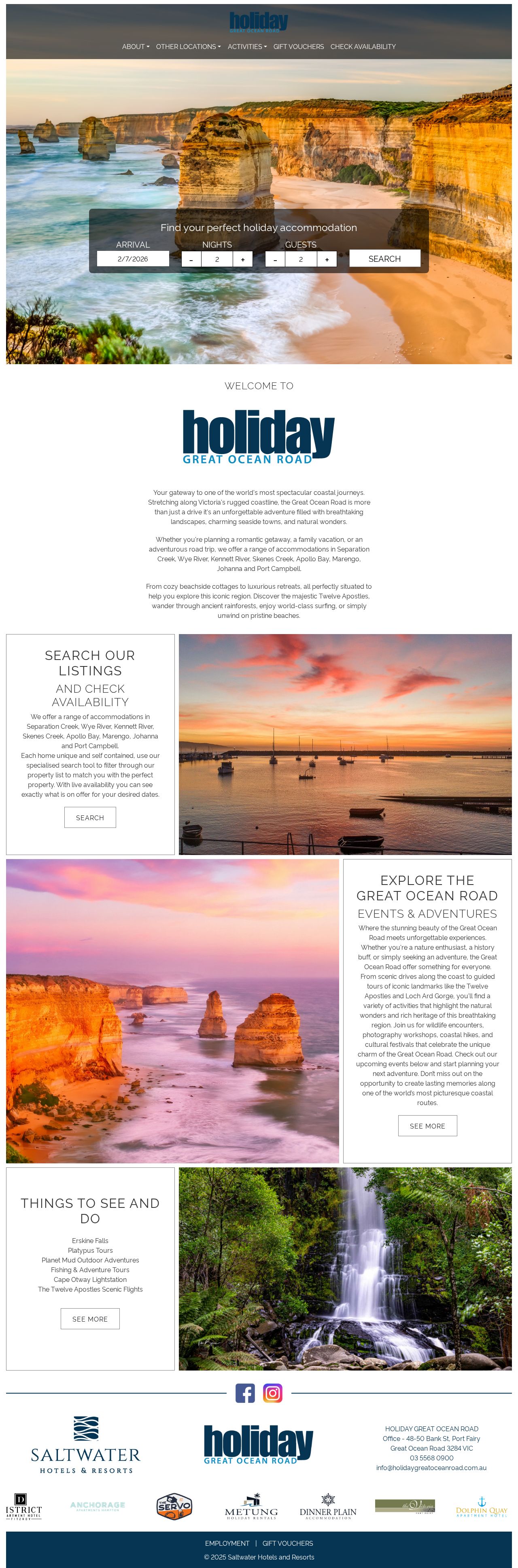 Holiday Great Ocean Road website