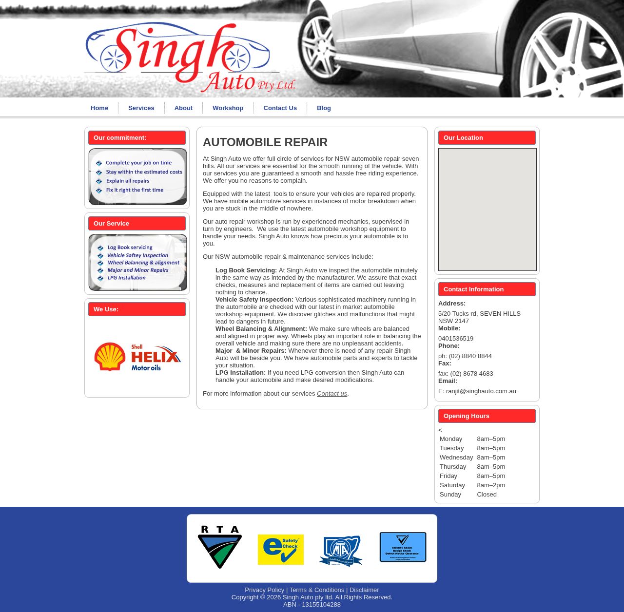 automobiles workshop in NSW website