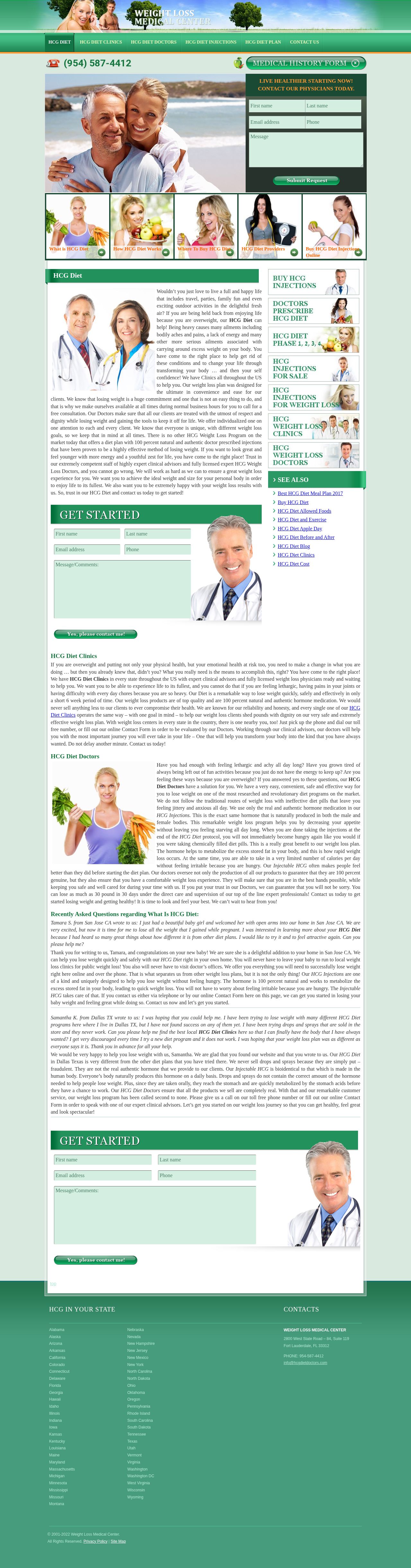 HCG Weight Loss Doctors website
