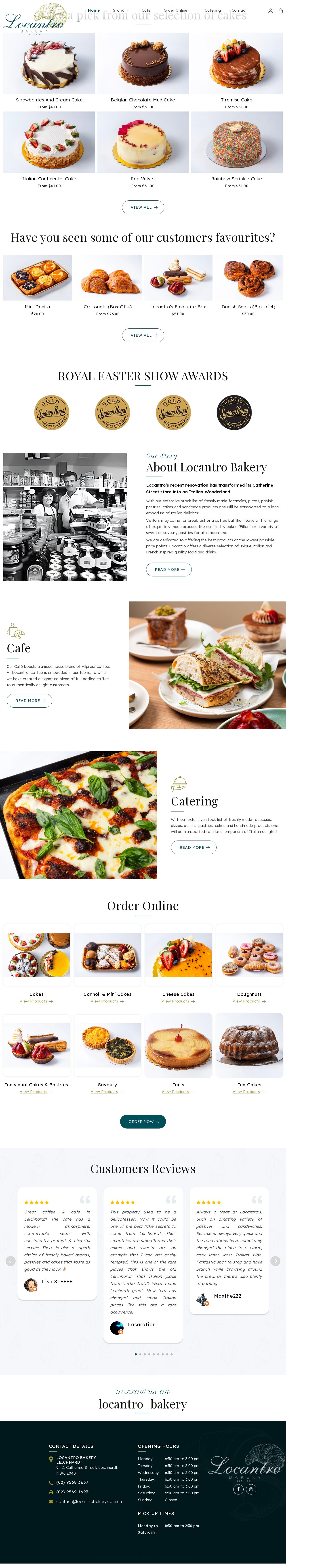 Locantro Fine Foods website