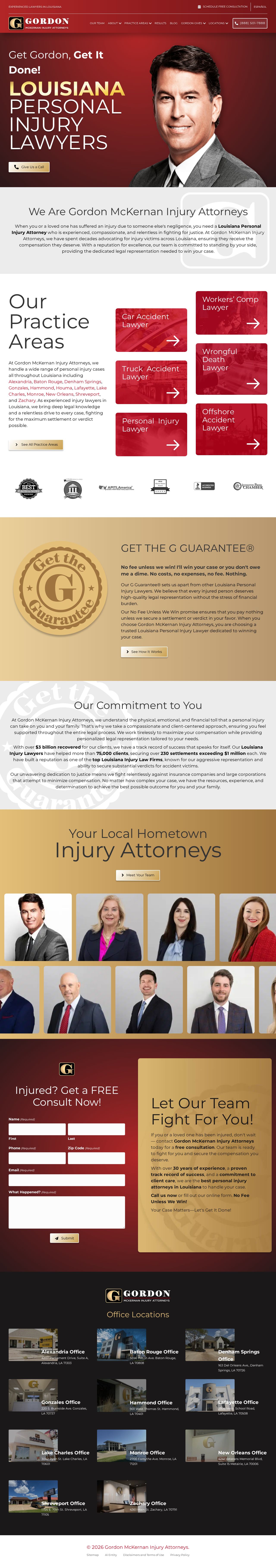 Gordon McKernan Injury Attorneys website