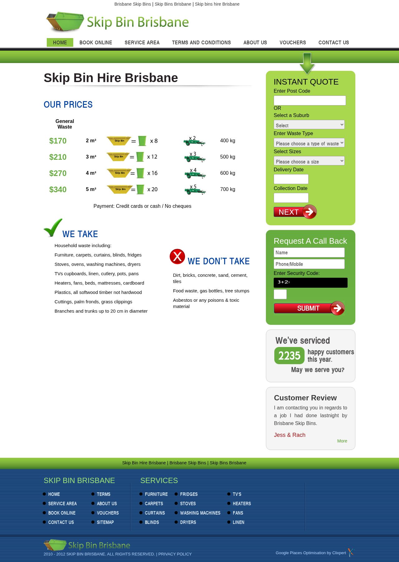 Skip Bin Brisbane website
