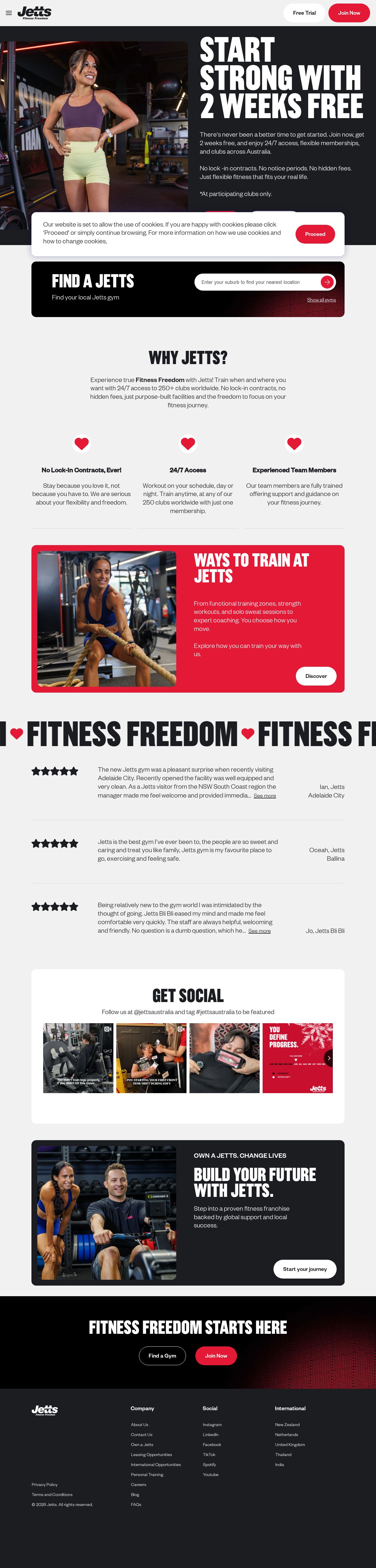 Jetts Fitness Seven Hills website