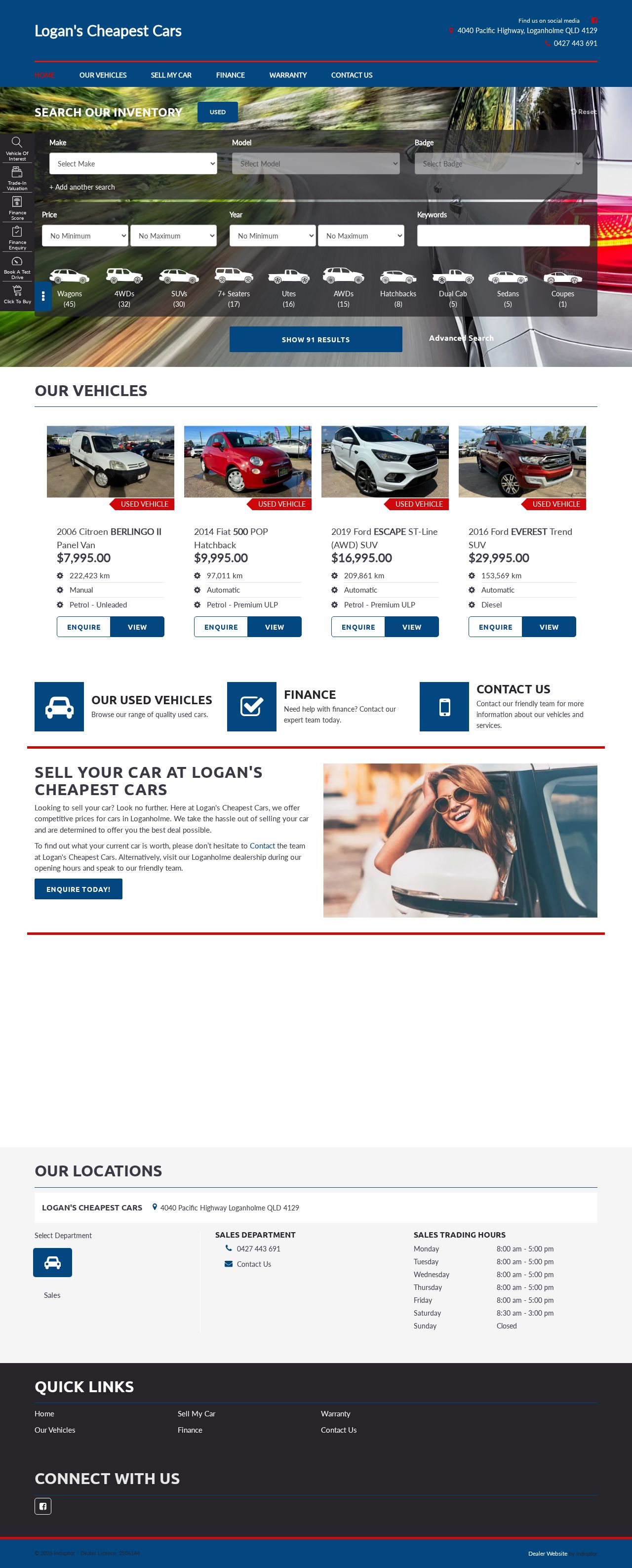 Logans Cheapest Cars website