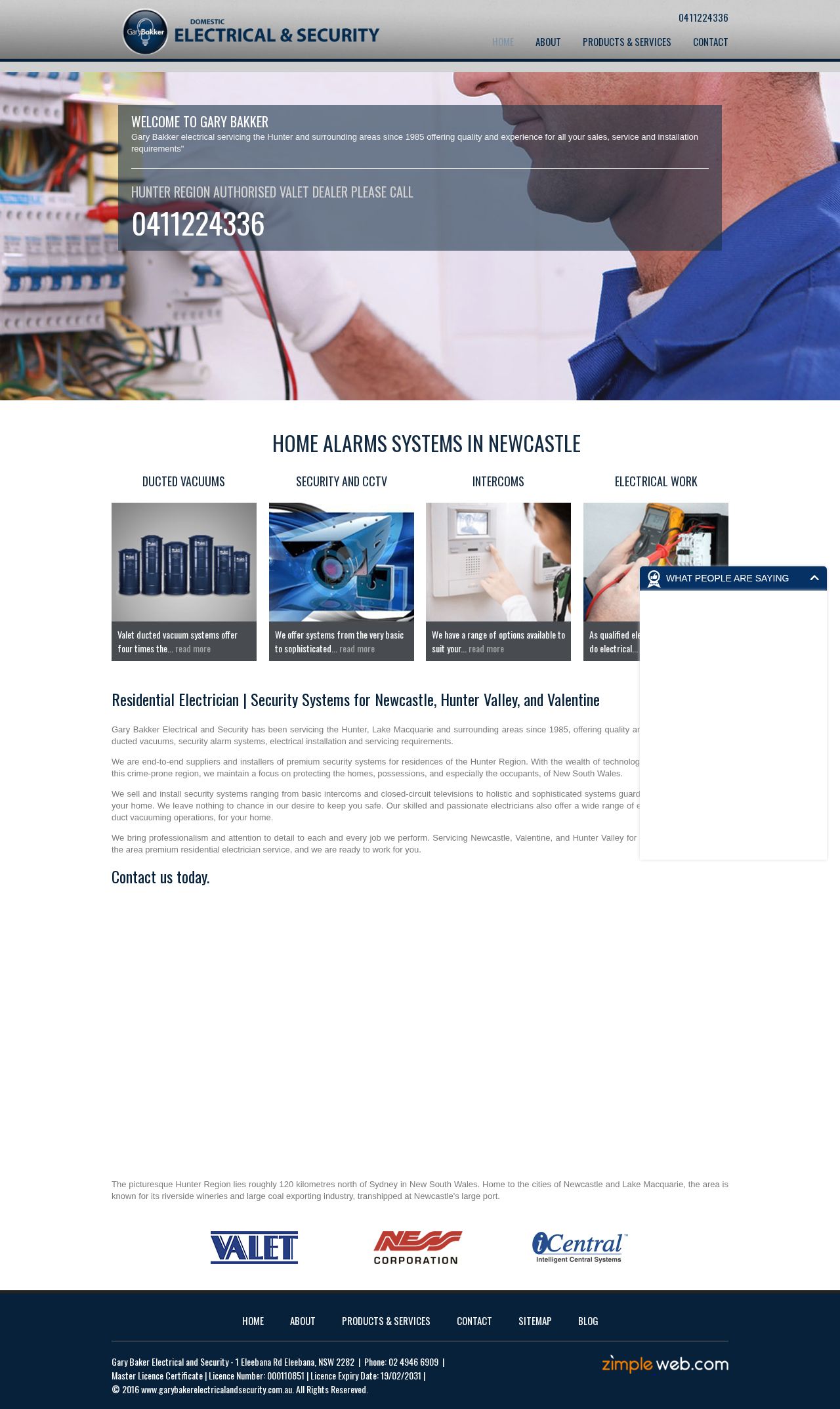 Gary Baker Electrical and Security PTY LTD website