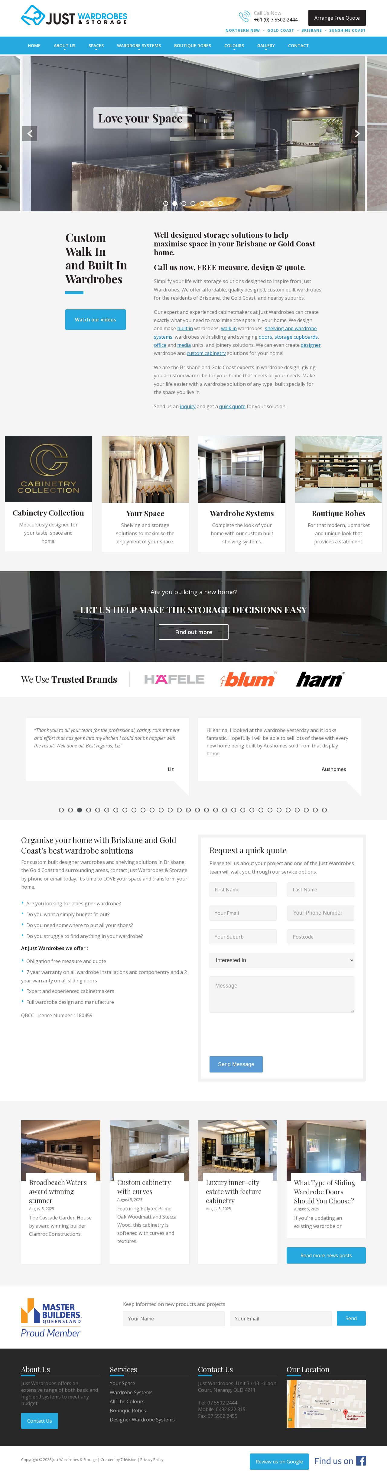 Just Wardrobes website