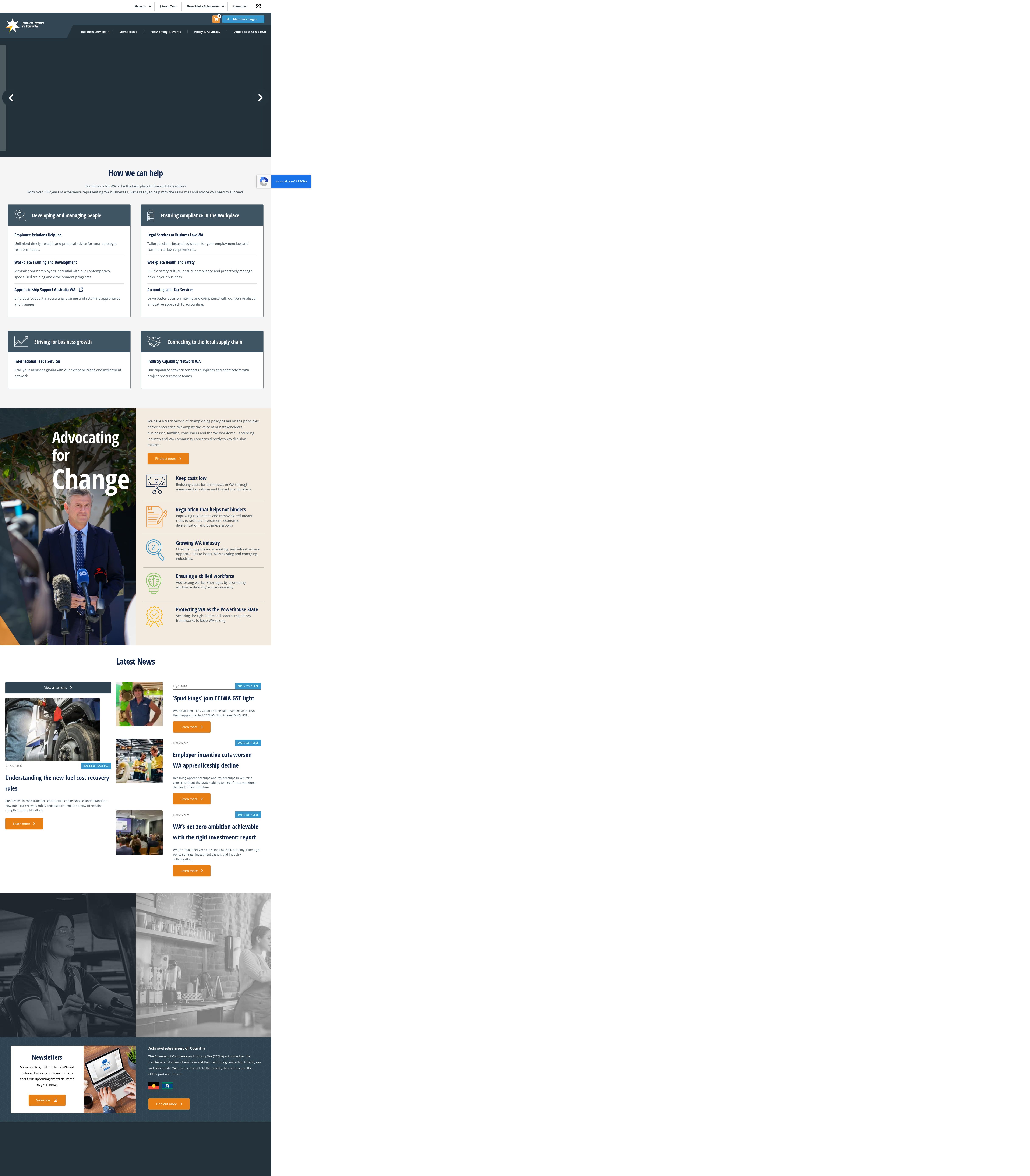 Chamber of Commerce and Industry Western Australia website