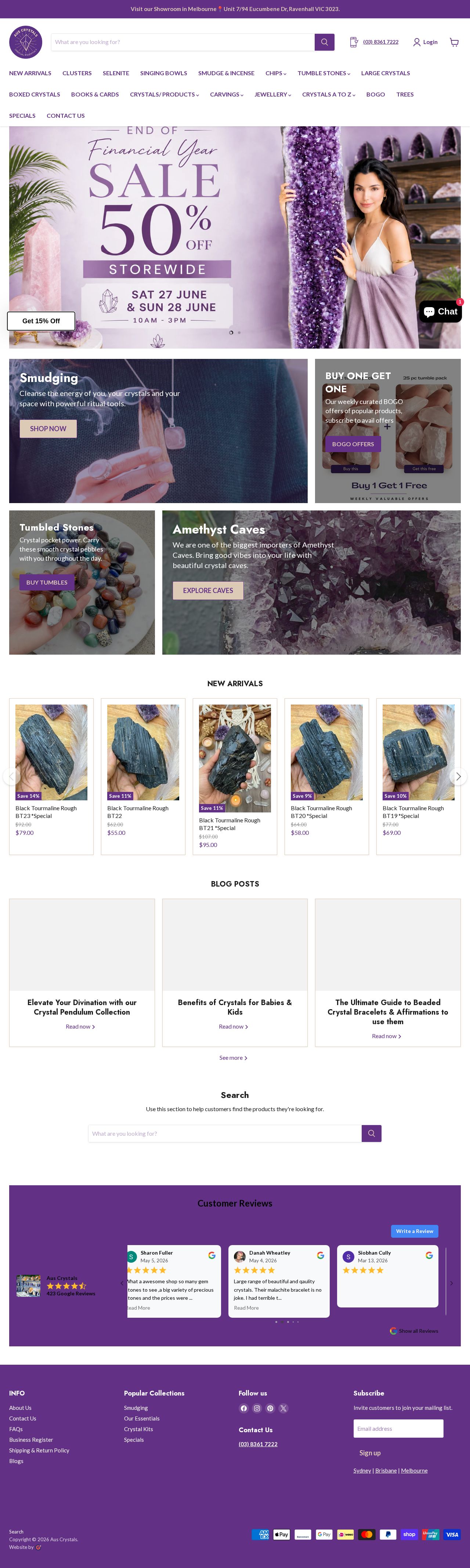AUS CRYSTALS website