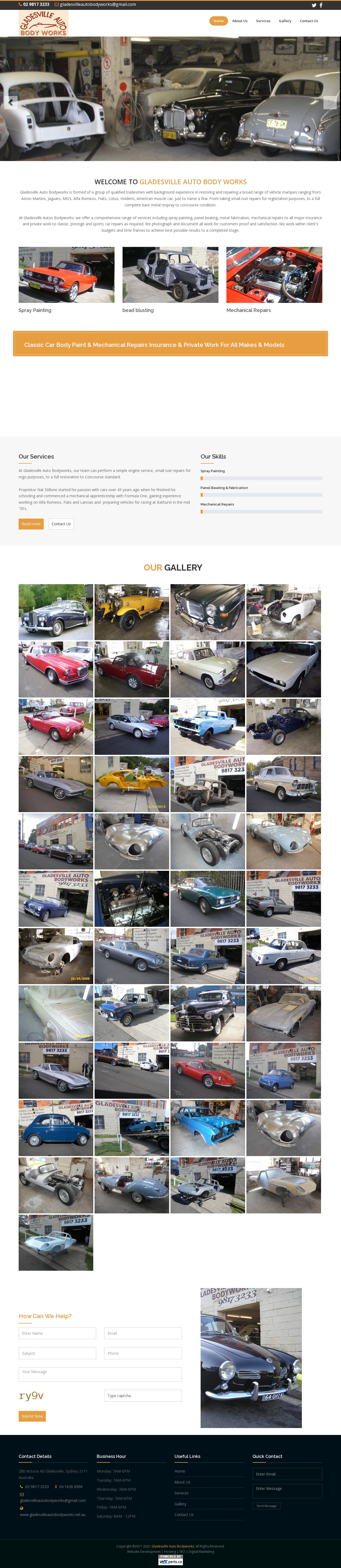 Gladesville Auto Body Works website