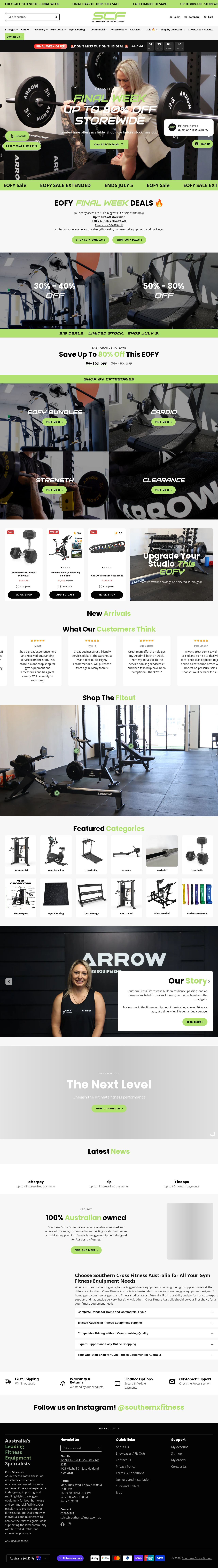 Southern X Fitness Store website