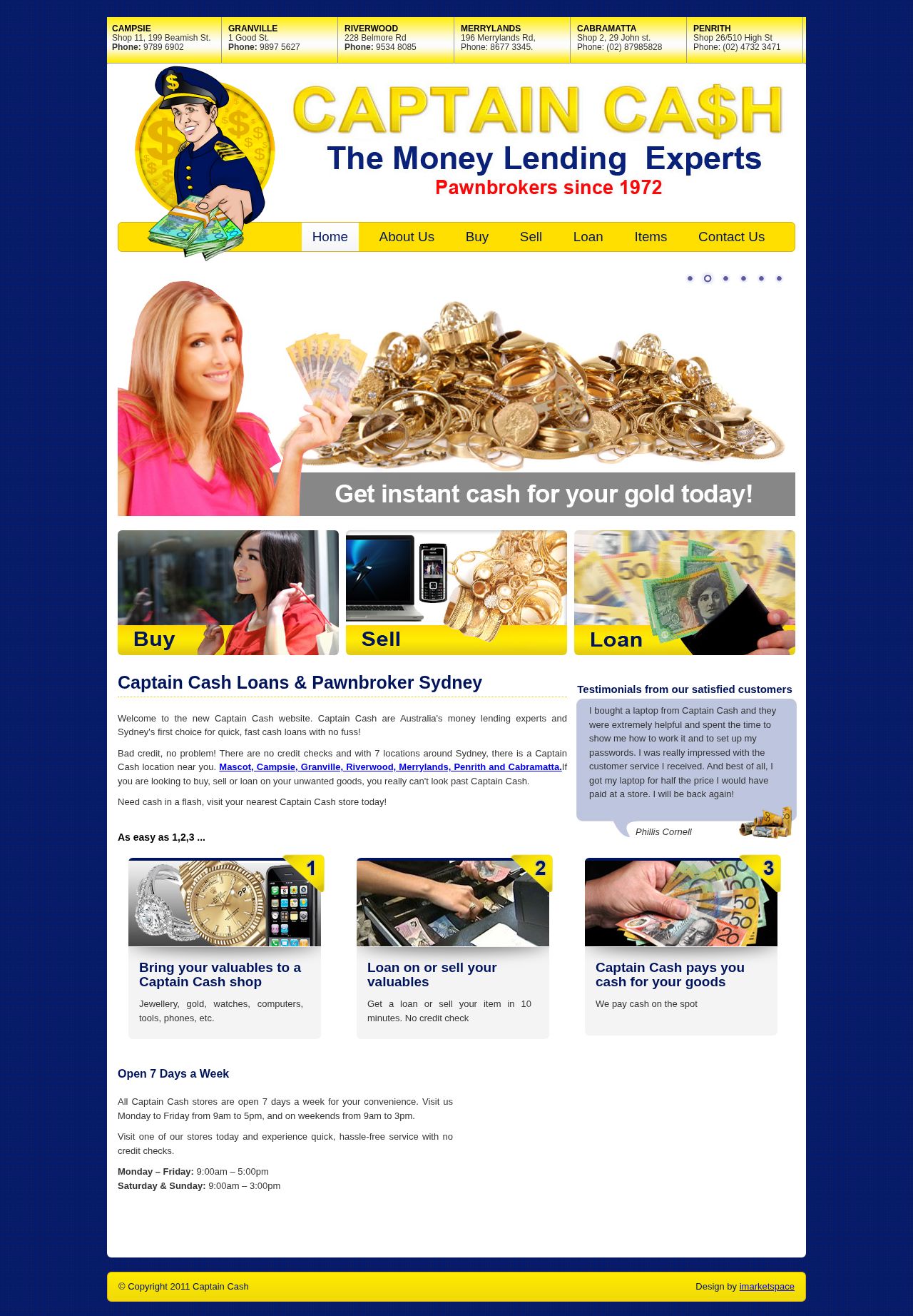 Captain Cash website