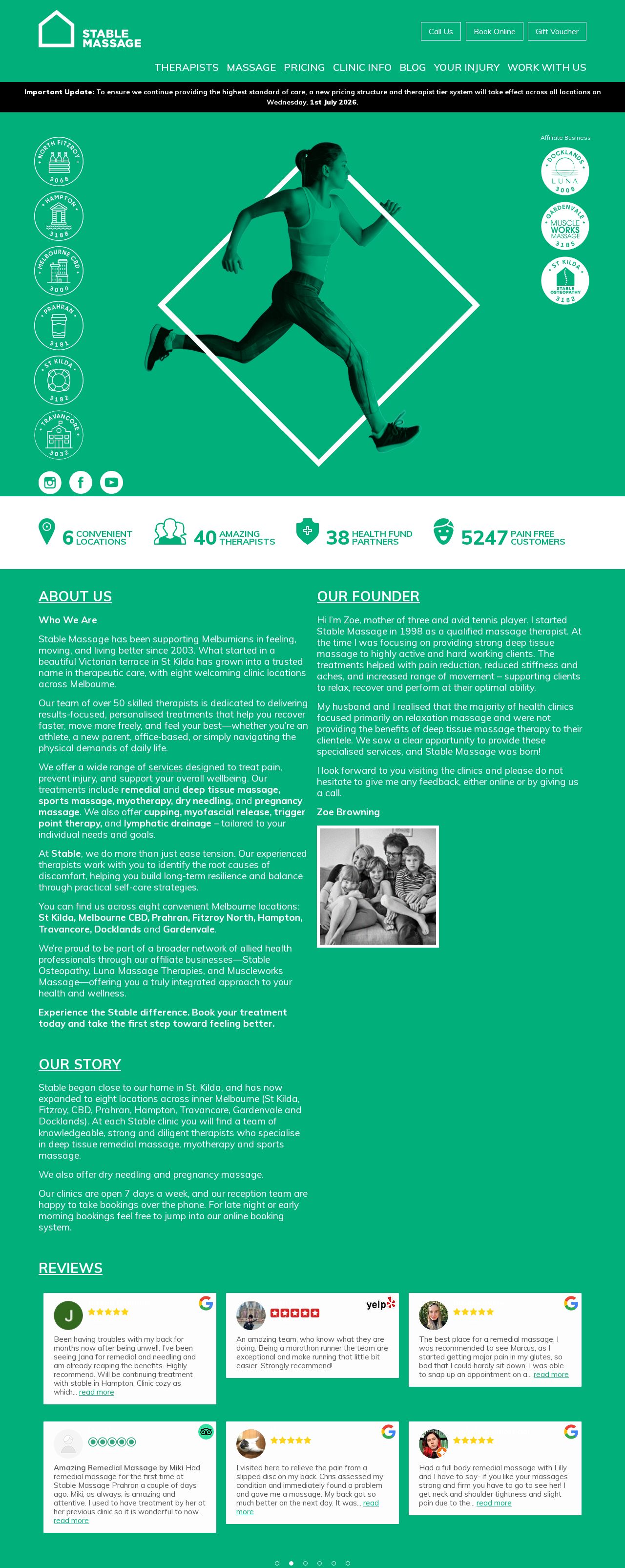 Clinic Providing Complementary Therapies website