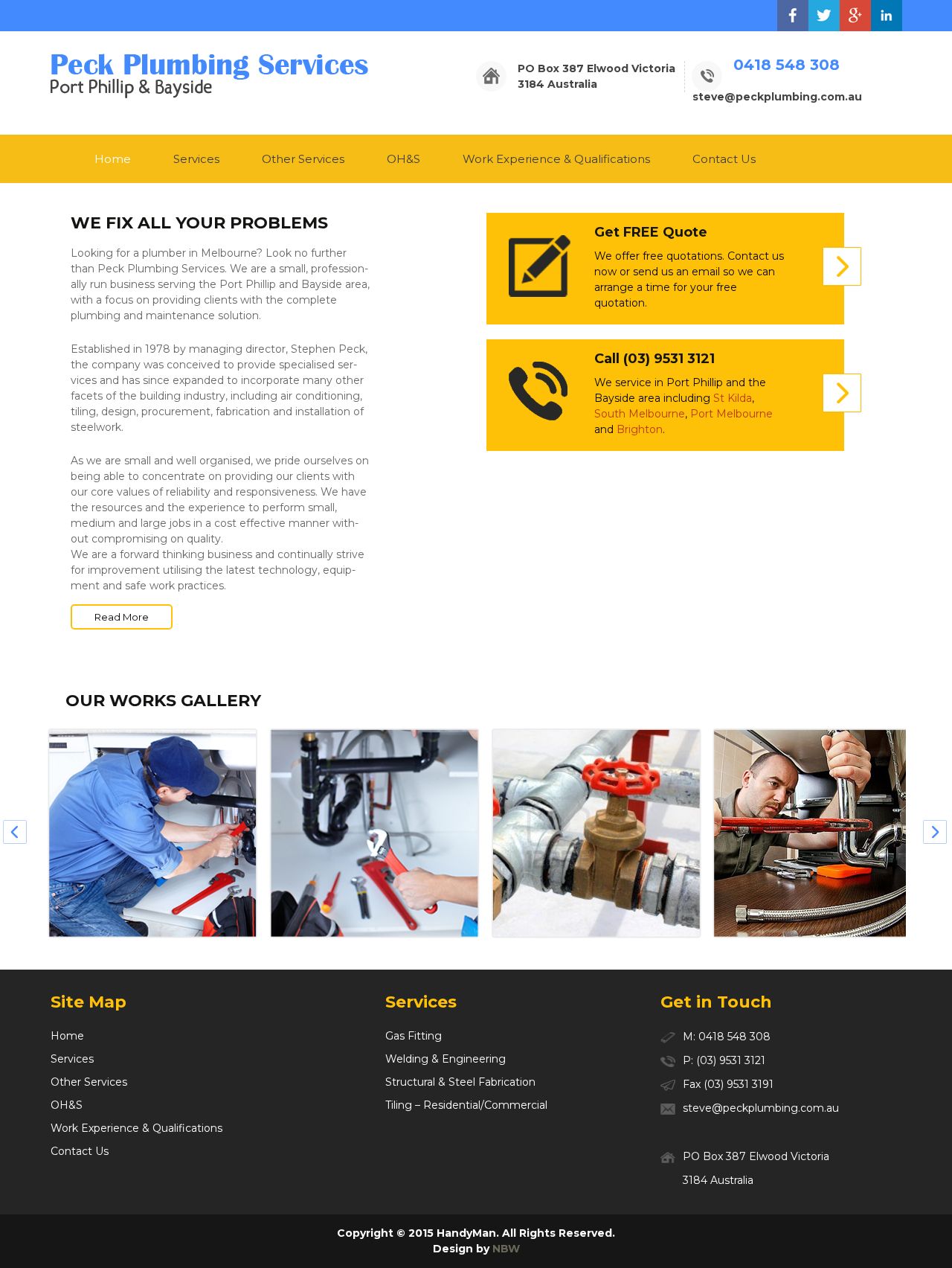 Peck Plumbing website