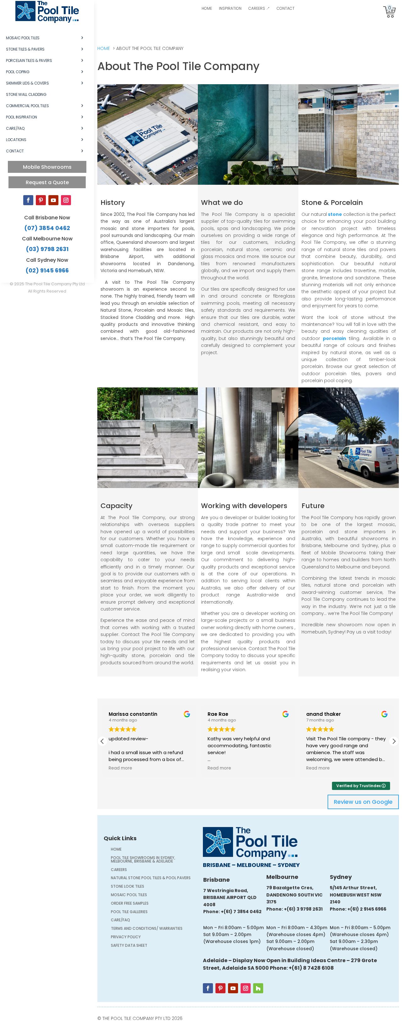 The Pool Tile Company Pty Ltd website