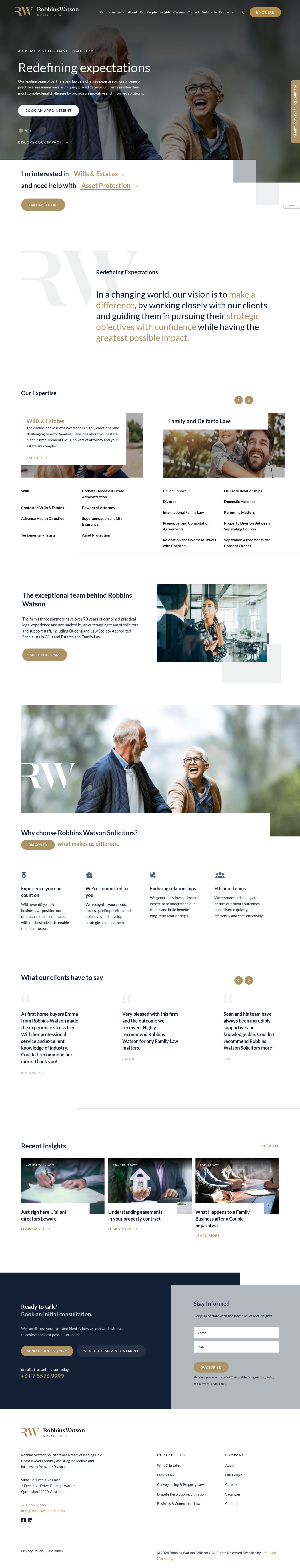 Robbins Watson Solicitors website
