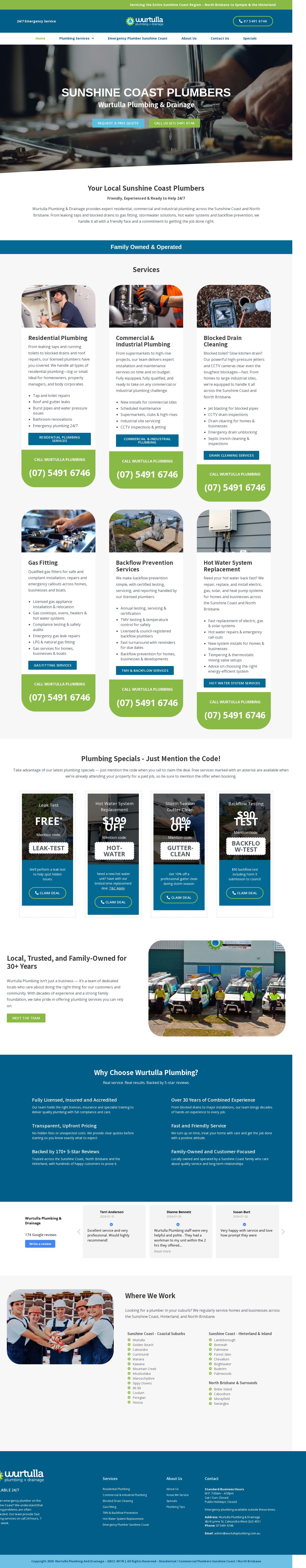 Wurtulla Plumbing & Drainage website
