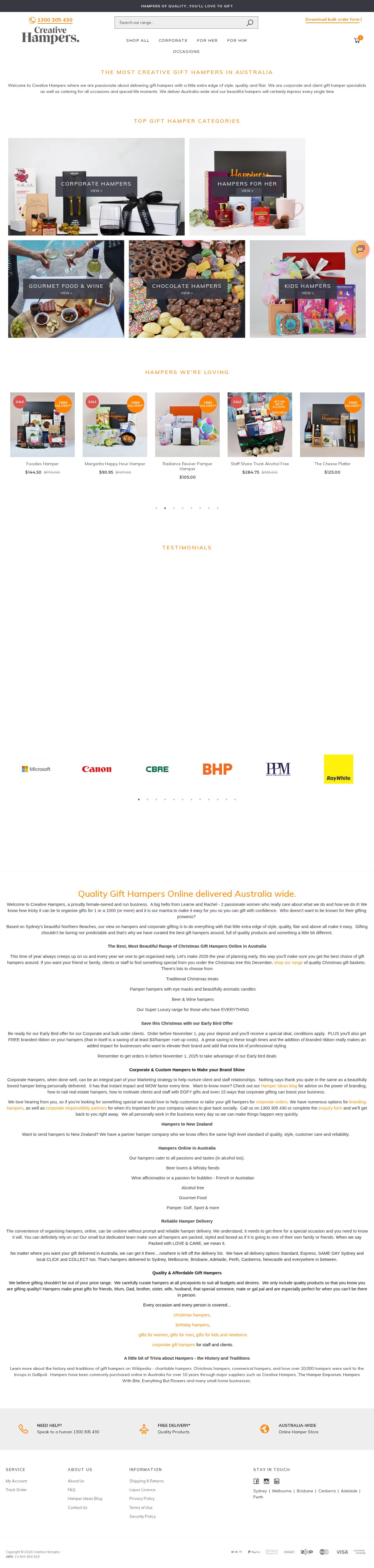 Creative Hampers website
