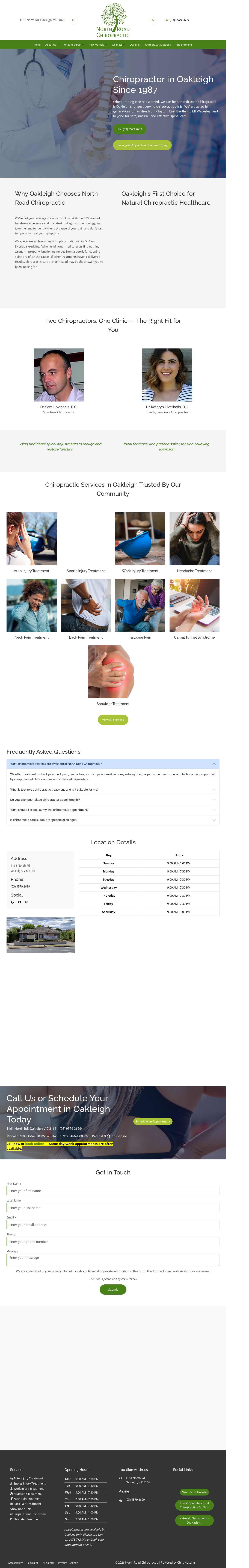 Chiropractor Oakleigh, North Road Chiropractic website